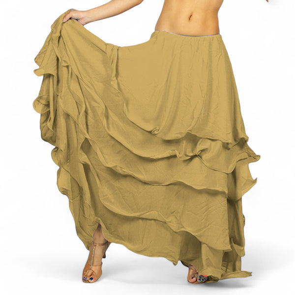 Voluminous! Chiffon 5-Layer Belly Dance Skirt | Full Coverage & Maximum Flow C25