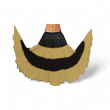 16 Yard 4-Tier Belly Dance 2-Color Skirt with Gold Trim | Tribal Fusion Gypsy C6