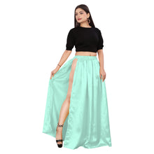 Satin Belly Dance Skirt – A-Line Silhouette with Side Slit  Flowing Performance Wear for Dancers & Festivals S1-1