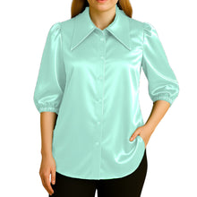 Button Down shirt Fancy Satin Shirt S90 - Regular Size 1