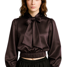 Elegant Satin Bow Neck Top for Girls – Party Wear, Birthday Outfit, Special Occasion Blouse S27-1