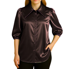 Button Down shirt Fancy Satin Shirt S90 - Regular Size 1