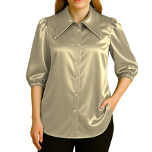 Button Down shirt Fancy Satin Shirt S90 - Regular Size 1