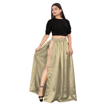 Satin Belly Dance Skirt – A-Line Silhouette with Side Slit  Flowing Performance Wear for Dancers & Festivals S1-1
