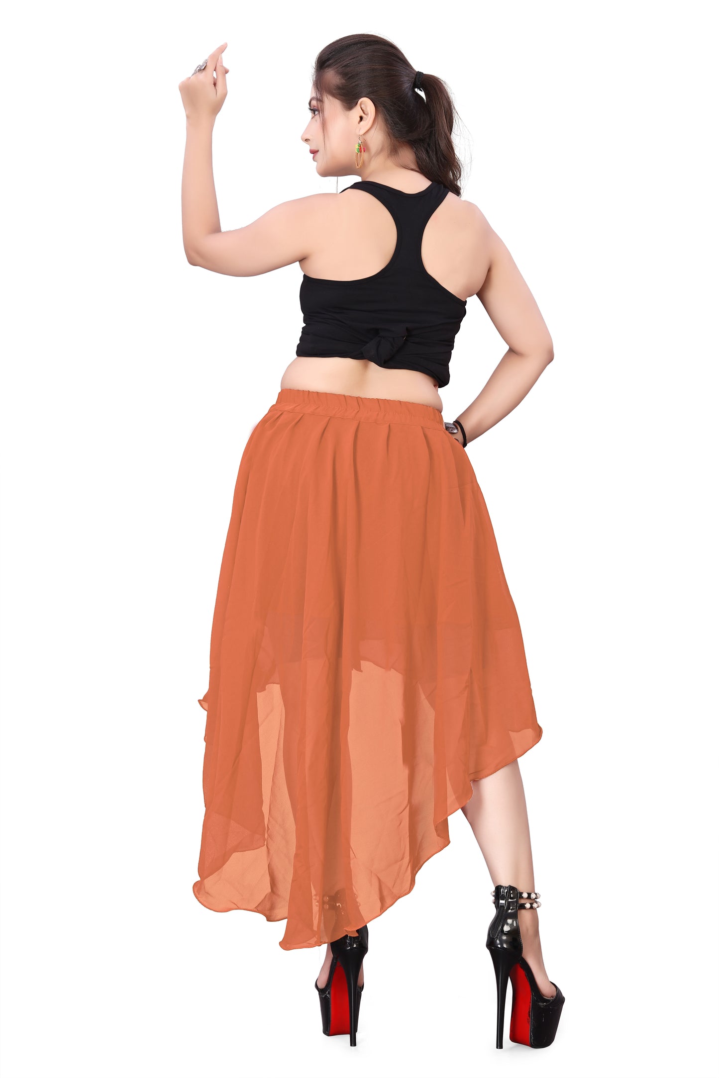 Chiffon Asymmetrical skirt Belly Dance Skirt C9- Regular Size 1