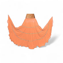 16 Yard 4-Tier Belly Dance Skirt with Gold Trim | Tribal Fusion Gypsy C5