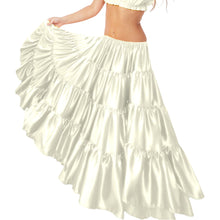 32-Yard 4 Tier Belly Dance Satin Skirt – Flowing, Elegant & Stage-Ready S30-1