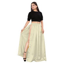 Satin Belly Dance Skirt – A-Line Silhouette with Side Slit  Flowing Performance Wear for Dancers & Festivals S1-1