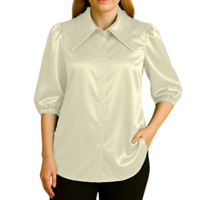 Button Down shirt Fancy Satin Shirt S90 - Regular Size 1
