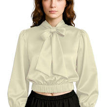 Elegant Satin Bow Neck Top for Girls – Party Wear, Birthday Outfit, Special Occasion Blouse S27-1