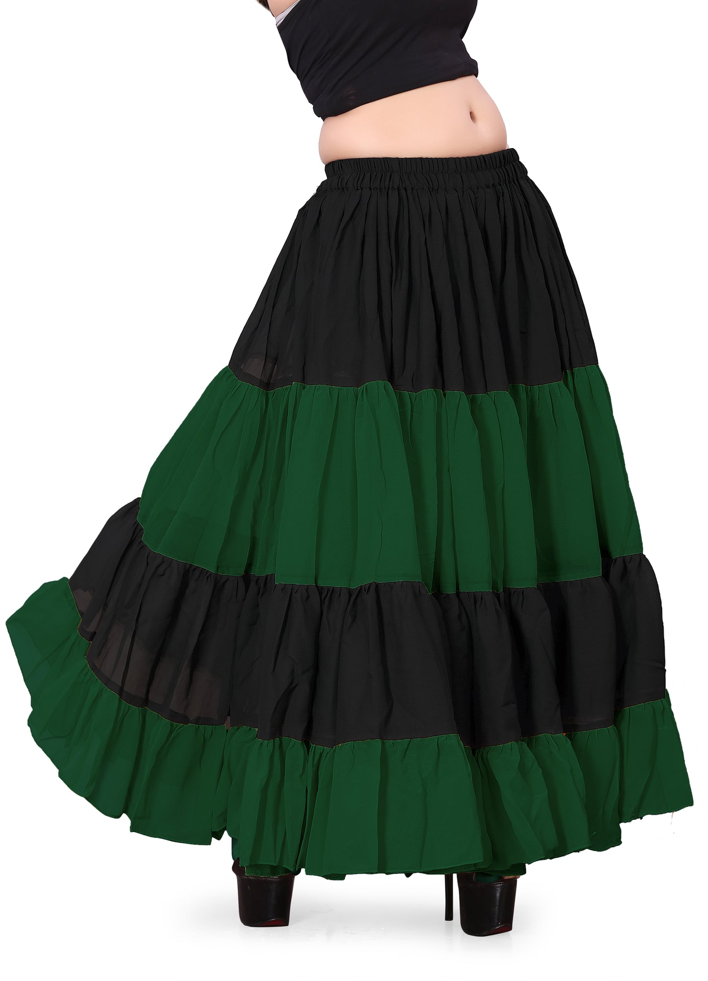 Chiffon 25 Yard 4 Tier skirt Belly Dance Skirt C63- Regular Size 1