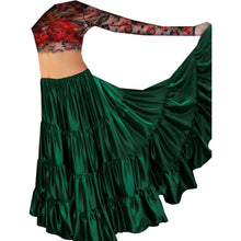 32-Yard 4 Tier Belly Dance Satin Skirt – Flowing, Elegant & Stage-Ready S30-1