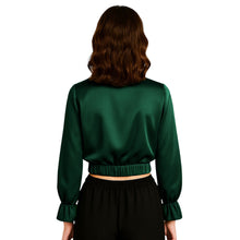 Party wear Satin Bow Blouse And Bow Shirt S27  - Regular Size 2