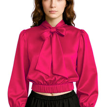 Elegant Satin Bow Neck Top for Girls – Party Wear, Birthday Outfit, Special Occasion Blouse S27-1