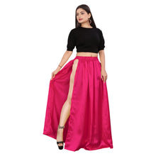 Satin Belly Dance Skirt – A-Line Silhouette with Side Slit  Flowing Performance Wear for Dancers & Festivals S1-1