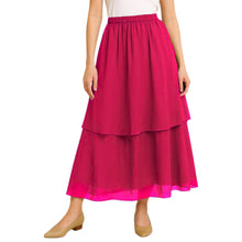 Tribal Fusion Belly Dance Skirt - 2-Layer Ruffled Chiffon Practice & Performance Wear C2