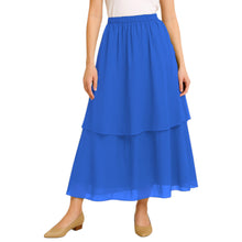 Tribal Fusion Belly Dance Skirt - 2-Layer Ruffled Chiffon Practice & Performance Wear C2