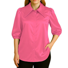 Button Down shirt Fancy Satin Shirt S90 - Regular Size 1