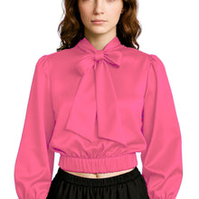 Elegant Satin Bow Neck Top for Girls – Party Wear, Birthday Outfit, Special Occasion Blouse S27-1