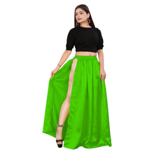 Satin Belly Dance Skirt – A-Line Silhouette with Side Slit  Flowing Performance Wear for Dancers & Festivals S1-1