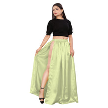 Satin Belly Dance Skirt – A-Line Silhouette with Side Slit  Flowing Performance Wear for Dancers & Festivals S1-1