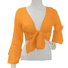 Belly Dance Long Sleeve Self Tie Ruffle Top C69 - Regular Size 1