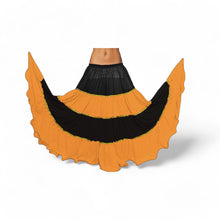 16 Yard 4-Tier Belly Dance 2-Color Skirt with Gold Trim | Tribal Fusion Gypsy C6