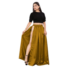 Satin Belly Dance Skirt – A-Line Silhouette with Side Slit  Flowing Performance Wear for Dancers & Festivals S1-1