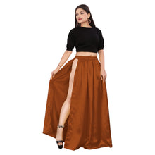 Satin Belly Dance Skirt – A-Line Silhouette with Side Slit  Flowing Performance Wear for Dancers & Festivals S1-1