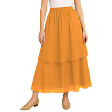 Tribal Fusion Belly Dance Skirt - 2-Layer Ruffled Chiffon Practice & Performance Wear C2