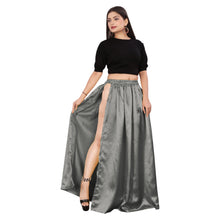 Satin Belly Dance Skirt – A-Line Silhouette with Side Slit  Flowing Performance Wear for Dancers & Festivals S1-1