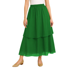 Tribal Fusion Belly Dance Skirt - 2-Layer Ruffled Chiffon Practice & Performance Wear C2