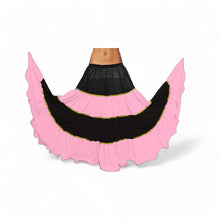 16 Yard 4-Tier Belly Dance 2-Color Skirt with Gold Trim | Tribal Fusion Gypsy C6