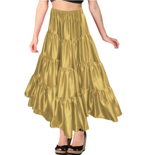 Belly Dance Satin Skirt – 12 Yard, 4 Tier Full Circle Skirt  - Regular Size 2