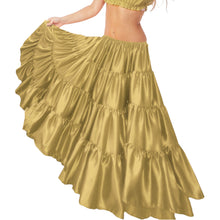 32-Yard 4 Tier Belly Dance Satin Skirt – Flowing, Elegant & Stage-Ready S30-2