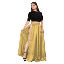 Satin Belly Dance Skirt – A-Line Silhouette with Side Slit  Flowing Performance Wear for Dancers & Festivals S1-2