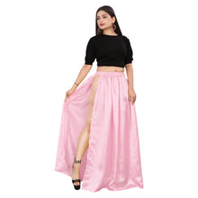 Satin Belly Dance Skirt – A-Line Silhouette with Side Slit  Flowing Performance Wear for Dancers & Festivals S1-2