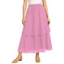 Tribal Fusion Belly Dance Skirt - 2-Layer Ruffled Chiffon Practice & Performance Wear C2