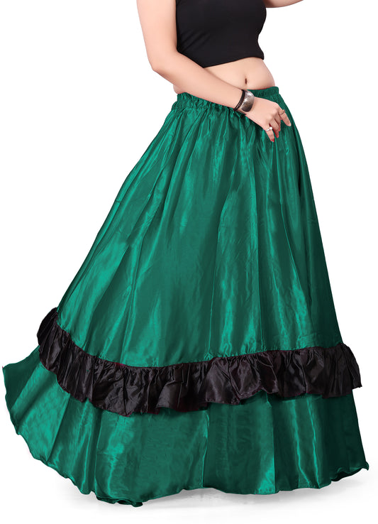 Belly Dance Satin Full Circle Skirt With Frill S33-Regular Size 3