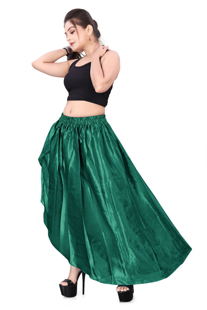 Satin High Low Asymmetrical Skirt  Ballet Dance Skirt S73-Regular Size 3