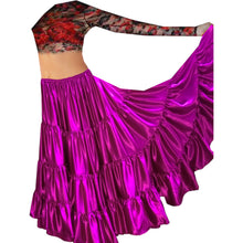 32-Yard 4 Tier Belly Dance Satin Skirt – Flowing, Elegant & Stage-Ready S30-2