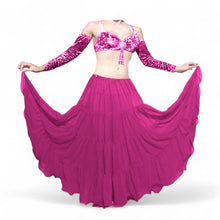 16 Yard 4-Tier Chiffon Belly Dance Skirt | Tribal Fusion Gypsy Full Flow C4