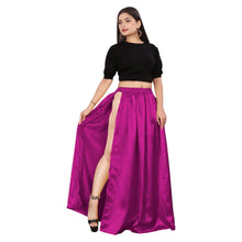 Satin Belly Dance Skirt – A-Line Silhouette with Side Slit  Flowing Performance Wear for Dancers & Festivals S1-2