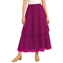 Tribal Fusion Belly Dance Skirt - 2-Layer Ruffled Chiffon Practice & Performance Wear C2