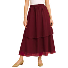 Tribal Fusion Belly Dance Skirt - 2-Layer Ruffled Chiffon Practice & Performance Wear C2