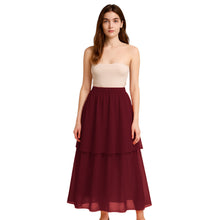 Tribal Fusion Belly Dance Skirt - 2-Layer Ruffled Chiffon Practice & Performance Wear C2