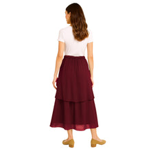 Tribal Fusion Belly Dance Skirt - 2-Layer Ruffled Chiffon Practice & Performance Wear C2