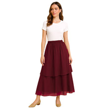 Tribal Fusion Belly Dance Skirt - 2-Layer Ruffled Chiffon Practice & Performance Wear C2