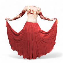 16 Yard 4-Tier Chiffon Belly Dance Skirt | Tribal Fusion Gypsy Full Flow C4
