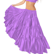32-Yard 4 Tier Belly Dance Satin Skirt – Flowing, Elegant & Stage-Ready S30-2